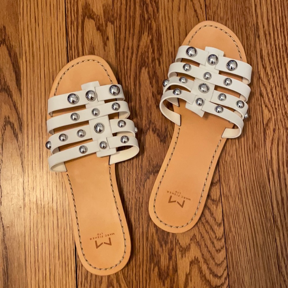 Marc Fisher white sandals